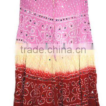 Buy Navratri Dandiya Dress / Cotton Bandhej Skirt Online photo-3