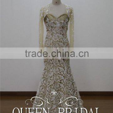 Real Works Elagant Lace Long Sleeve Muslim Evening Dress Sale 2015 photo-2