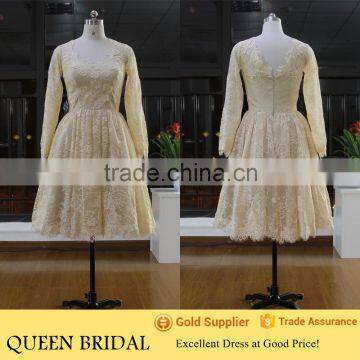 Real Sample Golden Long Sleeve Chinese Wedding Dress Mother Of The Bride