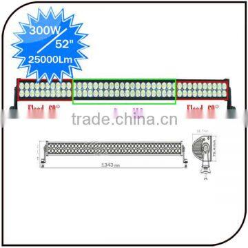 300w 100pcs*3w atv IP68 flood spot combo high intensity 52" 12 volt led light bar