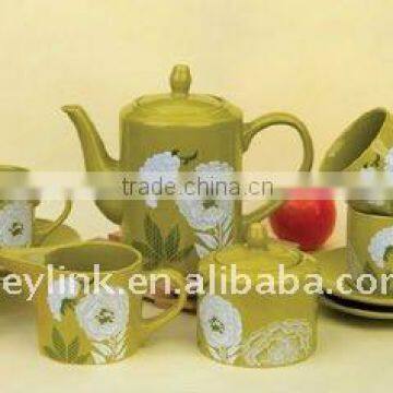 15pcs decal printing ceramic coffee set