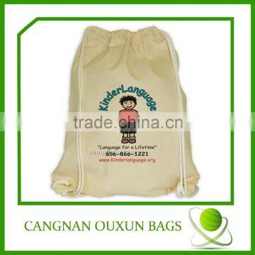 Delicate colors organic cotton drawstring bags