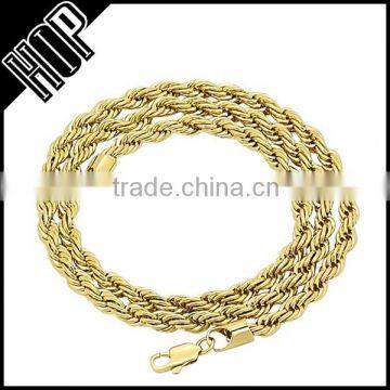 5mm Gold Plated French Rope Chain Necklace