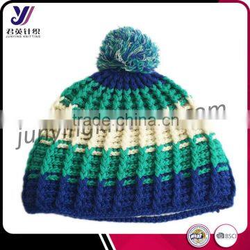 Customized winter wool felt acrylic handmade knitted hats pom pom wholesale captain hats factory sales(can be customized)