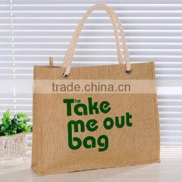 custom drawstring tote jute bag