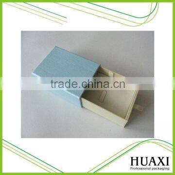 Light Blue Sliding Cardboard Drawer Box Paper Jewelry Packaging Box