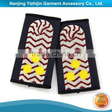 Oem and odm custom insignia high quality embroidered security epaulette