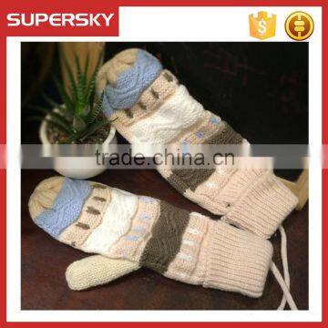 V-398 colorful knitting crochet winter mittens gloves winter hand warmer mitten gloves knit arm warmer