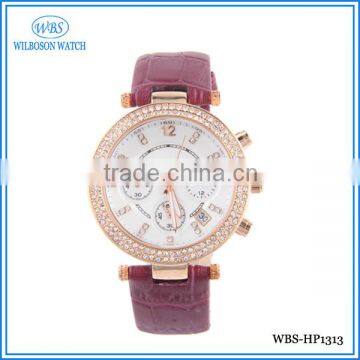 Vogue Leather Strap Women Ladies Watch