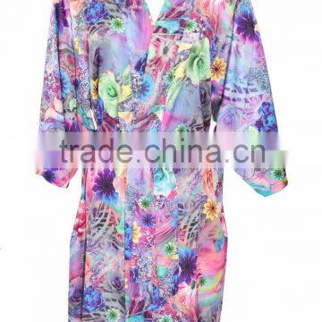 Japaness Spa Bath Robe satin floral sleepwear Bridal Apparel