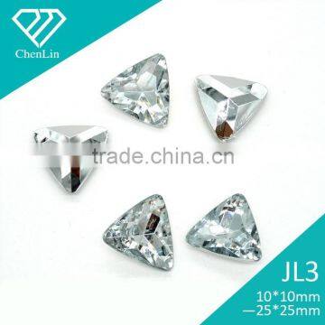 JL3 triangle mirror foiled faceted point back acrylic jewels rhinestones DIY fashion decoration, craft fitting garment bags