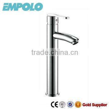 round chrome brass ceramic cartridge bath sink high basin faucet mixer tap sanitary ware factory 651101