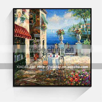 Shu1901 Palette knife mediterranean landscape canvas painting