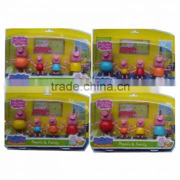 Different small pig toy set mini plastic doll