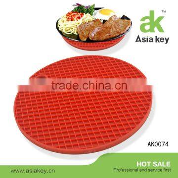 Promotional Hanging Store Round Shape Red Color Silicone Hot Mat