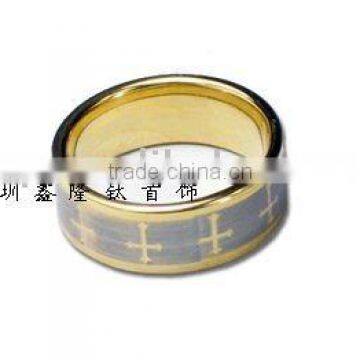 Valuable Jewelry Gold-plated Titanium Ring