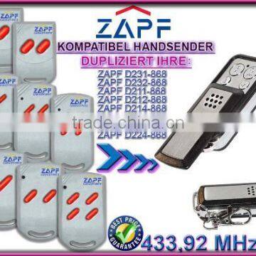 Replacement remote for ZAPF D231-868,D232-868,D211-868,D212-868,D214-868,D221-868,D222-868,D224-868