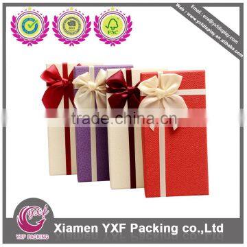 Paper gift box with ribbon for chocolate packaging