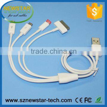 High quality charging 4 in 1 usb cable for Iphones/Android/HTC smartphones