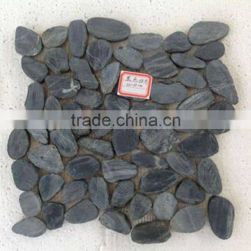 flat black pebble tiles pebble mosaic