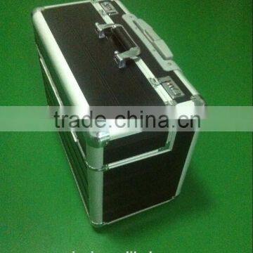 Silver ABS tool trolley case hight quality with lock very farm durable aluminum tool case with handle with wheels