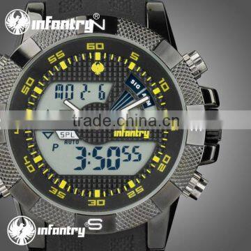 INFANTRY Men's Multi Functional Quartz Digital Yellow Watch