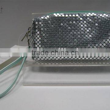 Ladies' aluminium wristlet wallet coin purse clutch bag