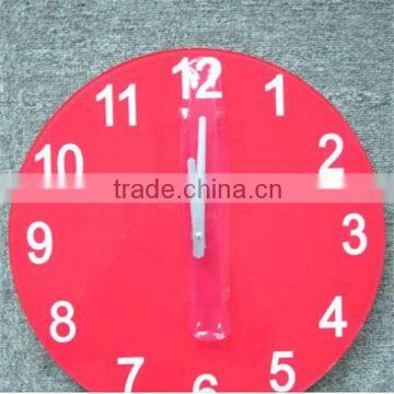 Color electronic round shape tempered glass wall clock