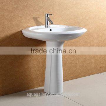 AAA Grade White Ceramic Pedestal Washroom Basin