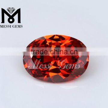 Wuzhou Wholesale High quality Synthetic Gems Oval Orange Signity CZ