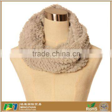 Women Fashion Warm Grey Faux Mink Fur Neck Wrap Scarf