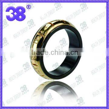 gold rings design men finger ring models IP Gold and Black