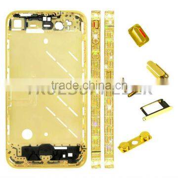 Hot sale luxury Diamond Middle Plate Housing Faceplates for iPhone 4 2 Design Gold Color