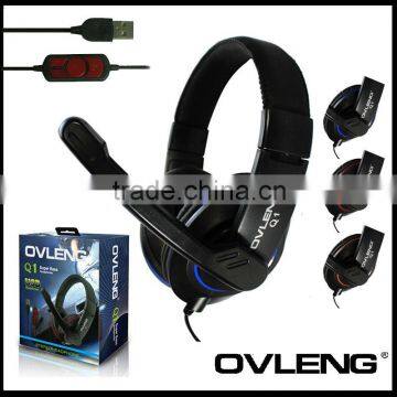 Hot selling studio headphone with microphone and USB jack