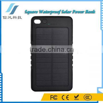 Square Solar Powerbank Waterproof Charger 4000mAh for iPhone Smart Phone