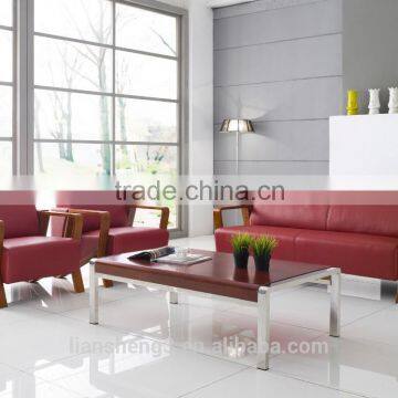 Pretty Appearance Hot Selling Comfortable Office Leather Sofa With Stainless Steel