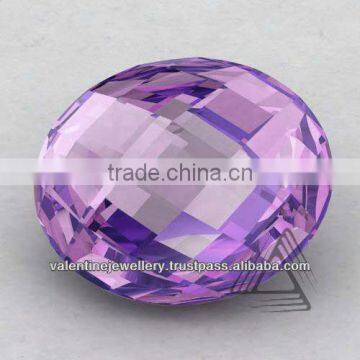 10mm oval loose beads natural amethyst stone, amethyst stone with double checkerboard, amethyst briolite loose stone