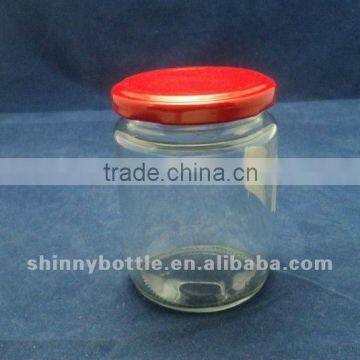 food jar with red metal lid