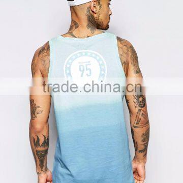 Daijun OEM Sky Blue Cotton Bodybuilding High Quality Fitness Tank Tops photo-3