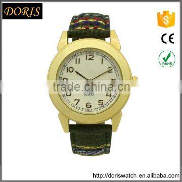 New alloy case design painting leather strap wristwatch less cost