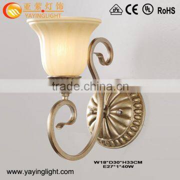 antique Glass wall lamp for bedroom,Indoor antique hotel glass wall lamp