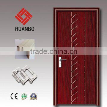 2015 Cheap wooden panel pvc mdf decorative laminated door with frame