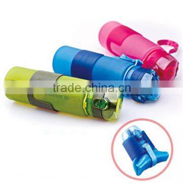 Unique design Eco Friendly Silicone Pink Sports Drinking Flodable Water Bottle