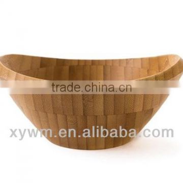 Unique Oval Spun Clear Boat Bamboo Salad Fruit Bowl