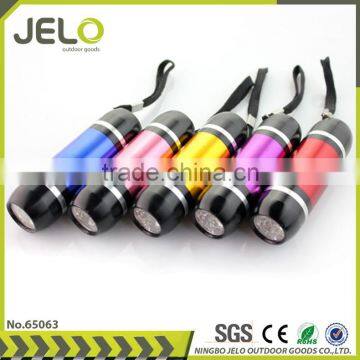 Ningbo JELO Hot Sales Super Bright Aluminum 6LED Torch Gift Flashlight 3xAAA