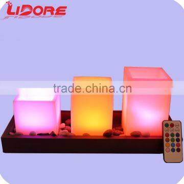 LIDORE new products decorative remote control color flameless led wax candle