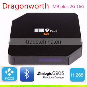 2016 latest price ! M9 plus TV BOX with Amlogic S905 Quad-Core 64Bit Tv Box Android 5.1 2G Ram 16G Rom with 4K TV set top box