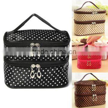 Hanging Toiletry Travel Wash Makeup Cosmetic Organizer Case Dot Zip Bag Holder