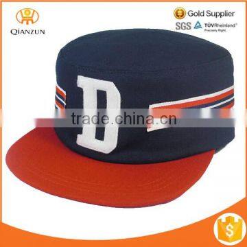 Bleacher Cap flat bill 5 panel hats , hat with stripes wholesale