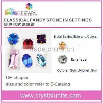 Original China CRYSTAL UNITE Classical Fancy Stone in Setting, Sew on Stone